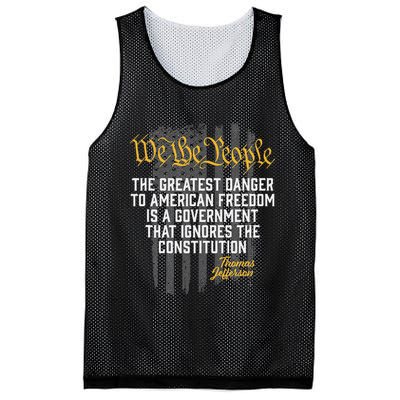 The Greatest Danger To American Freedom Thomas Jefferson Mesh Reversible Basketball Jersey Tank