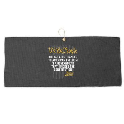 The Greatest Danger To American Freedom Thomas Jefferson Large Microfiber Waffle Golf Towel
