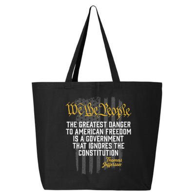 The Greatest Danger To American Freedom Thomas Jefferson 25L Jumbo Tote