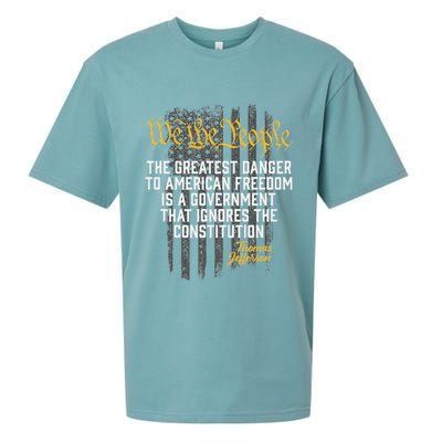 The Greatest Danger To American Freedom Thomas Jefferson Sueded Cloud Jersey T-Shirt