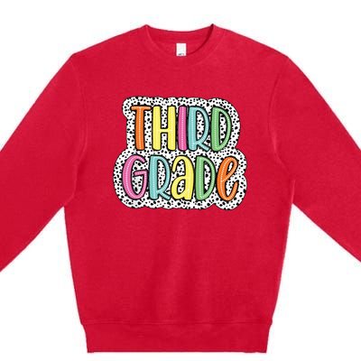 Third Grade Dalmatian Dots 3rd Dream Team Back To School Premium Crewneck Sweatshirt