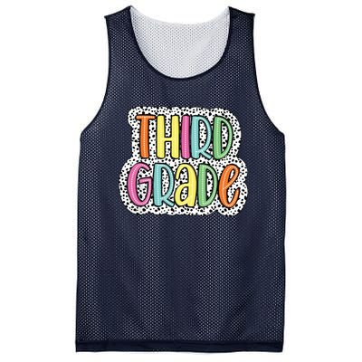 Third Grade Dalmatian Dots 3rd Dream Team Back To School Mesh Reversible Basketball Jersey Tank