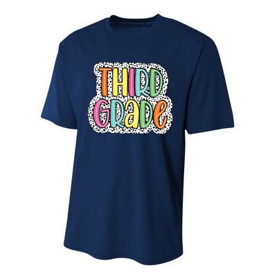 Third Grade Dalmatian Dots 3rd Dream Team Back To School Performance Sprint T-Shirt