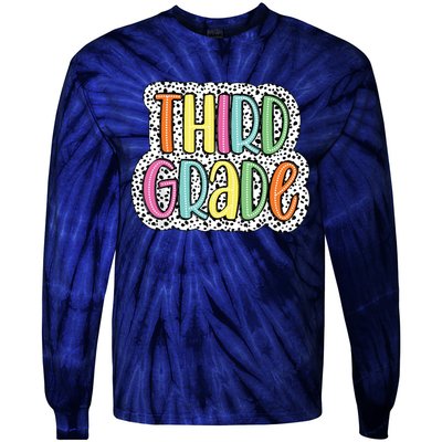 Third Grade Dalmatian Dots 3rd Dream Team Back To School Tie-Dye Long Sleeve Shirt