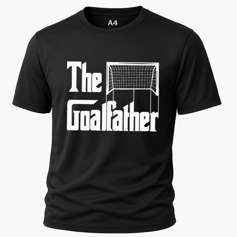The Goalfather Dad Soccer Goalkeeper Goalie Coach Footballer Cooling Performance Crew T-Shirt