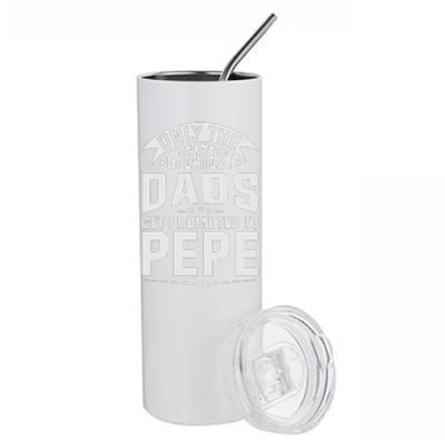 The Greatest Dads Get Promoted To Pepe Grandpa Stainless Steel Tumbler