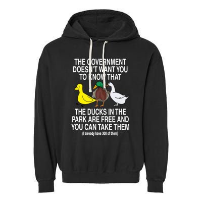 The Government DoesnT Want You To Know That The Ducks In The Park Are Free And Garment-Dyed Fleece Hoodie