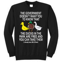 The Government DoesnT Want You To Know That The Ducks In The Park Are Free And Tall Sweatshirt