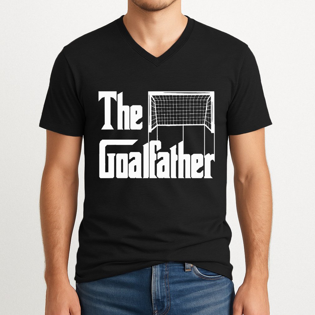 The Goalfather Dad Soccer Goalkeeper Goalie Coach V-Neck T-Shirt