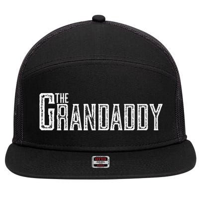The Grandaddy Design Distressed Cool Grandpa Boss Gift 7 Panel Mesh Trucker Snapback Hat