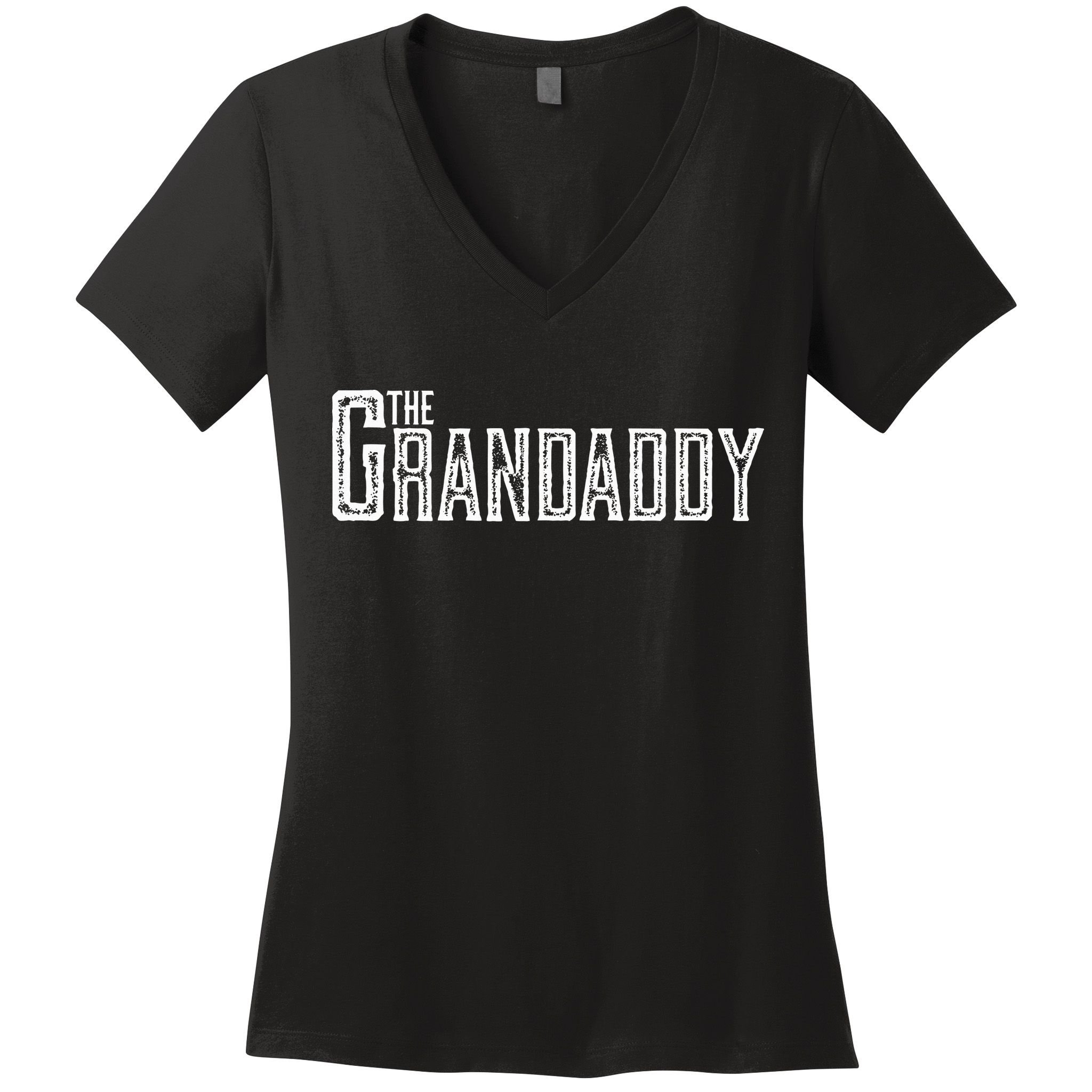 The Grandaddy Design Distressed Cool Grandpa Boss Gift Women's V-Neck T-Shirt