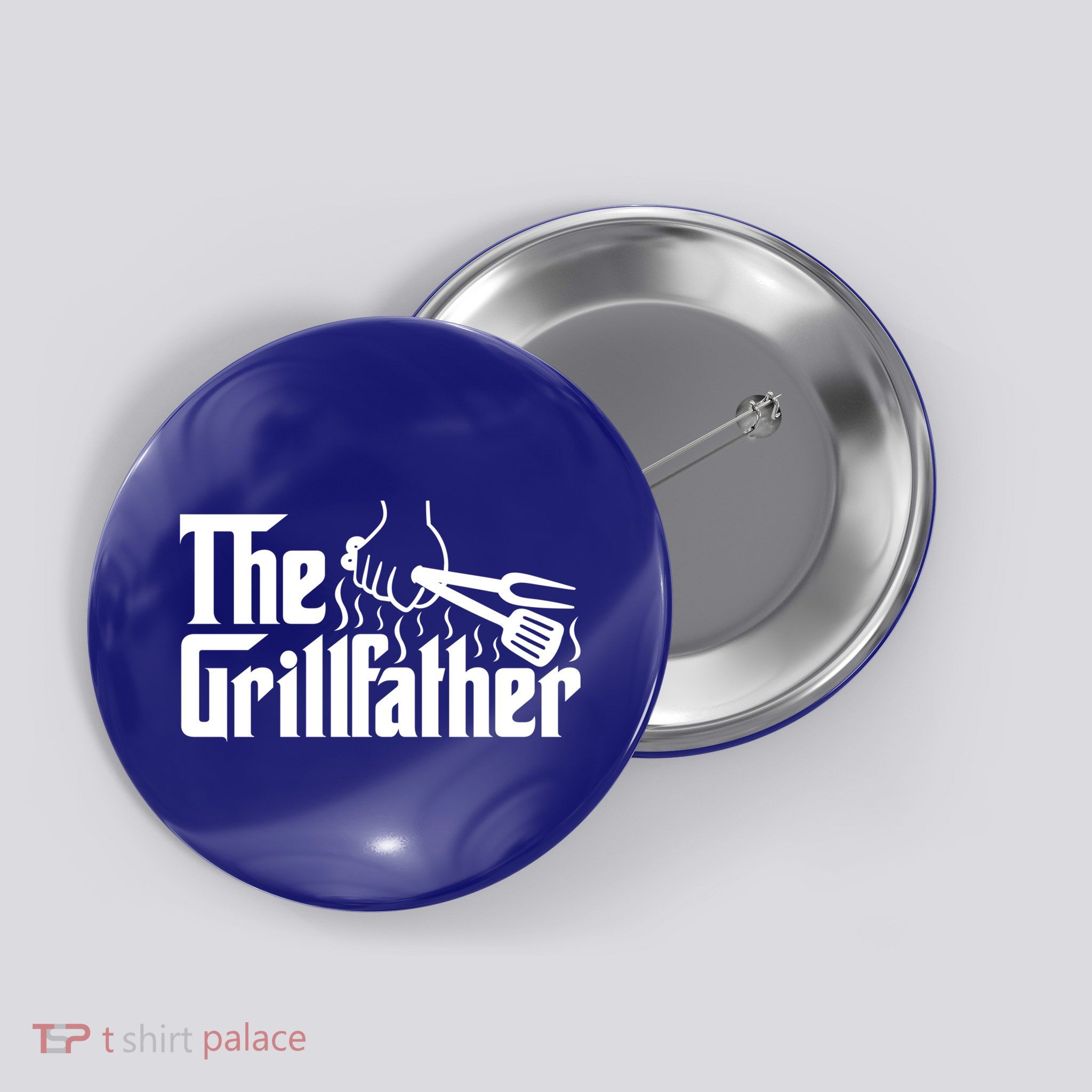 The Grillfather Dad Bbq Funny Gift Button
