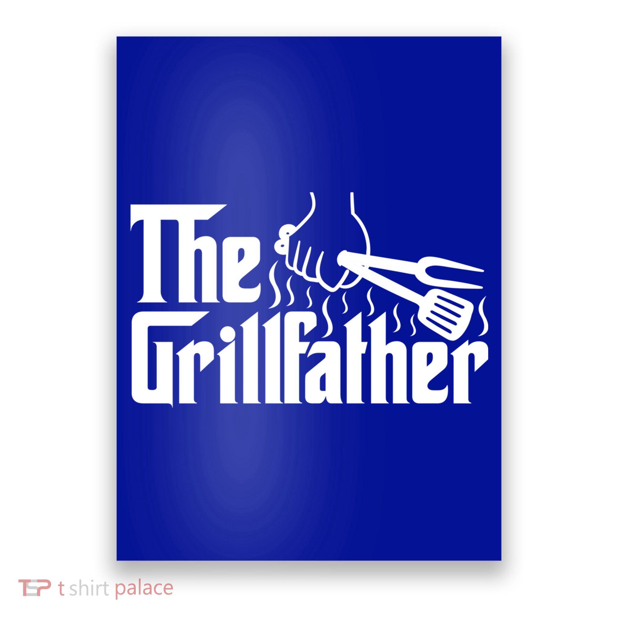 The Grillfather Dad Bbq Funny Gift Poster