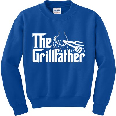 The Grillfather Dad Bbq Funny Gift Kids Sweatshirt