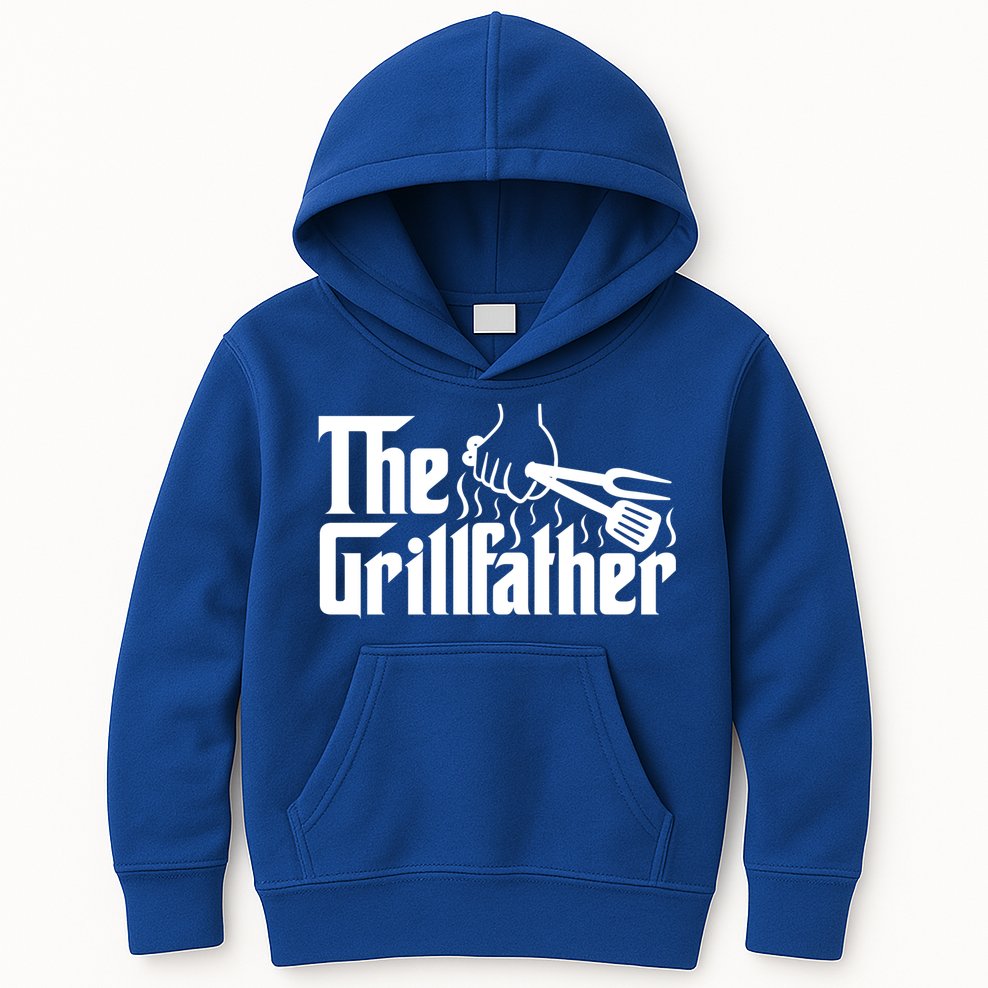 The Grillfather Dad Bbq Funny Gift Kids Hoodie