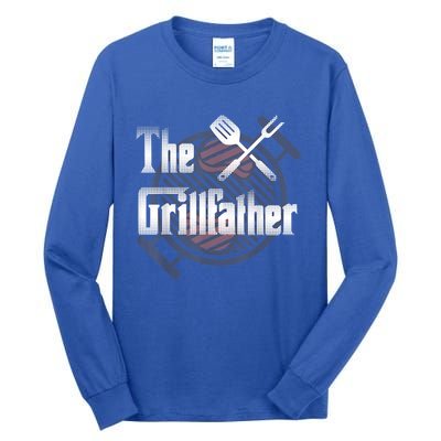 The Grillfather Daddy Bbq Cool Gift Tall Long Sleeve T-Shirt