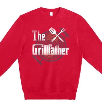 The Grillfather Daddy Bbq Cool Gift Premium Crewneck Sweatshirt