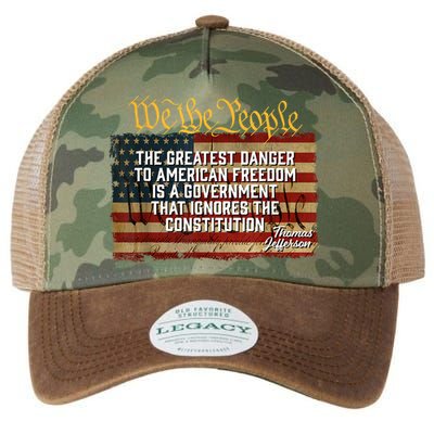 The Greatest Danger To American Freedom Thomas Jefferson Legacy Tie Dye Trucker Hat