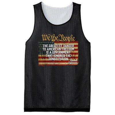 The Greatest Danger To American Freedom Thomas Jefferson Mesh Reversible Basketball Jersey Tank