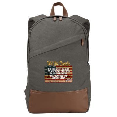 The Greatest Danger To American Freedom Thomas Jefferson Cotton Canvas Backpack