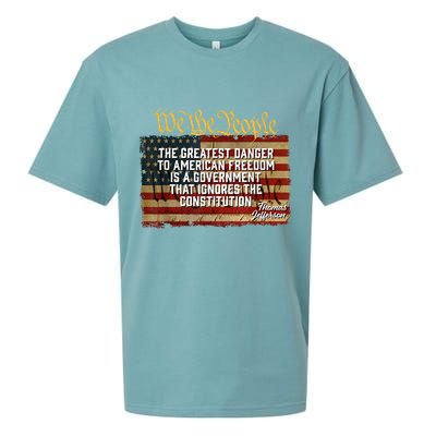 The Greatest Danger To American Freedom Thomas Jefferson Sueded Cloud Jersey T-Shirt