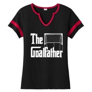 The Goalfather Dad Soccer Goalkeeper Goalie Coach Footballer Ladies Halftime Notch Neck Tee