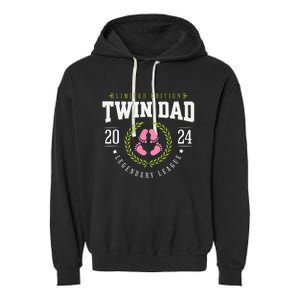 Twin Girl Dad Est 2024 Twin Dad To Be New Daddy Garment-Dyed Fleece Hoodie