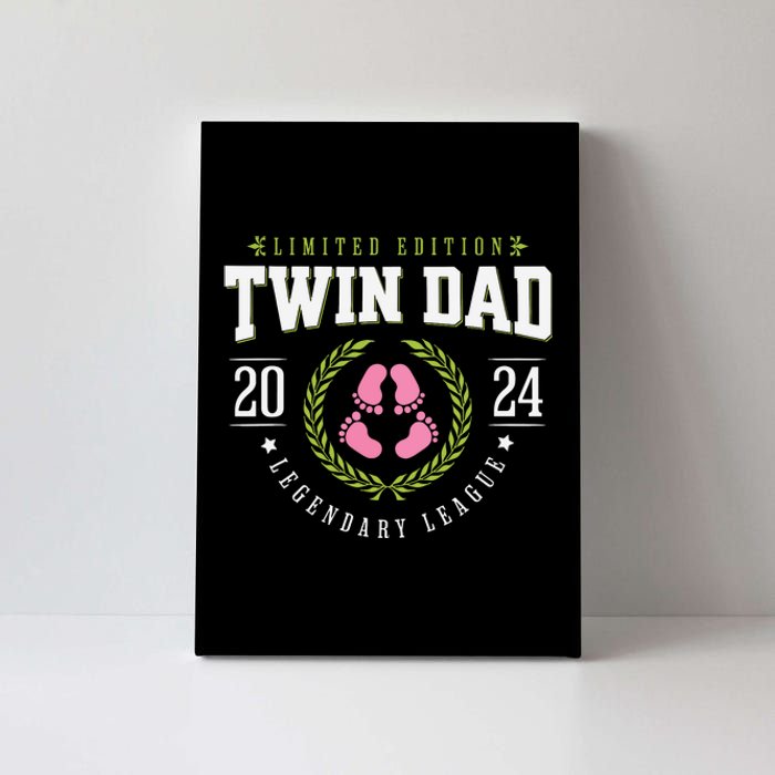 Twin Girl Dad Est 2024 Twin Dad To Be New Daddy Canvas