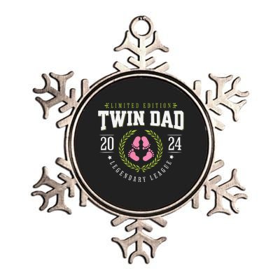 Twin Girl Dad Est 2024 Twin Dad To Be New Daddy Metallic Star Ornament