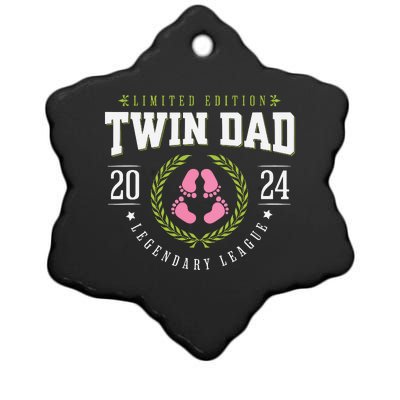 Twin Girl Dad Est 2024 Twin Dad To Be New Daddy Ceramic Star Ornament