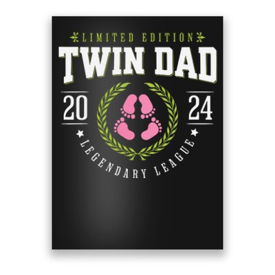 Twin Girl Dad Est 2024 Twin Dad To Be New Daddy Poster