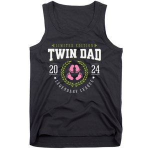 Twin Girl Dad Est 2024 Twin Dad To Be New Daddy Tank Top