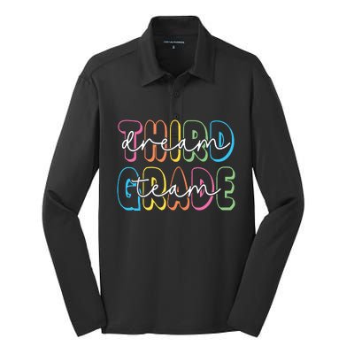 Third Grade Dream Team 3rd Grade Teacher Back To School Silk Touch Performance Long Sleeve Polo