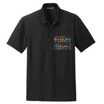 Third Grade Dream Team 3rd Grade Teacher Back To School Dry Zone Grid Polo