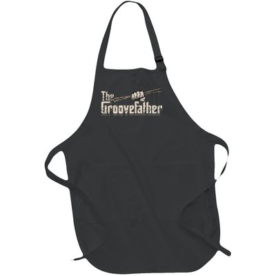 The Groovefather Drums Drumming Gifts Band Drummer Full-Length Apron With Pockets