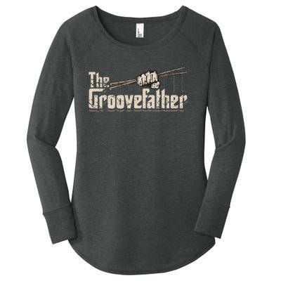 The Groovefather Drums Drumming Gifts Band Drummer Women's Perfect Tri Tunic Long Sleeve Shirt