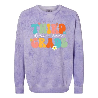 Third Grade Dream Team Back To School Teachers Students Colorblast Crewneck Sweatshirt