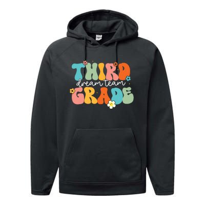 Third Grade Dream Team Back To School Teachers Students Performance Fleece Hoodie