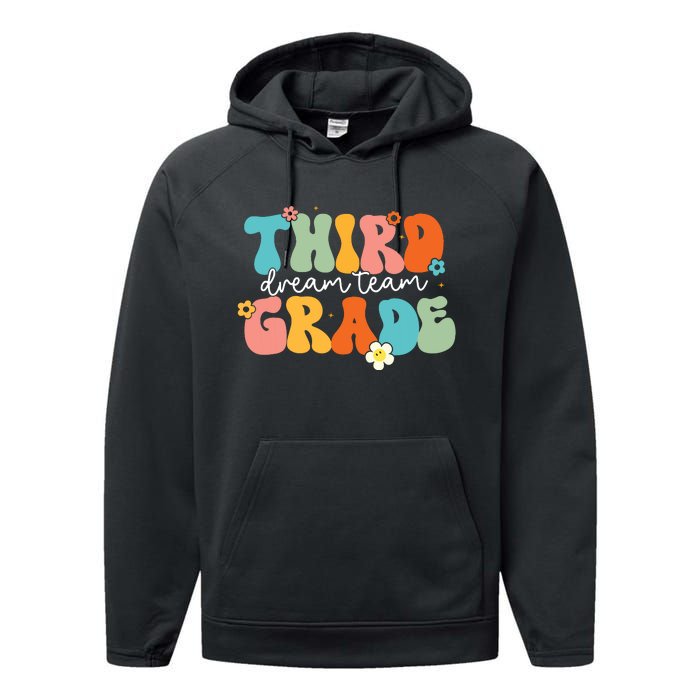 Third Grade Dream Team Back To School Teachers Students Performance Fleece Hoodie