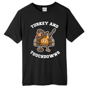 Thanksgiving Gift Dabbing Turkey Touchdown Football Gift Tall Fusion ChromaSoft Performance T-Shirt