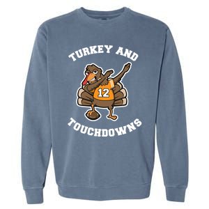 Thanksgiving Gift Dabbing Turkey Touchdown Football Gift Garment-Dyed Sweatshirt