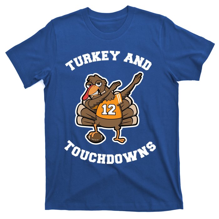 Thanksgiving Gift Dabbing Turkey Touchdown Football Gift T-Shirt