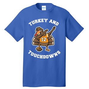 Thanksgiving Gift Dabbing Turkey Touchdown Football Gift Tall T-Shirt