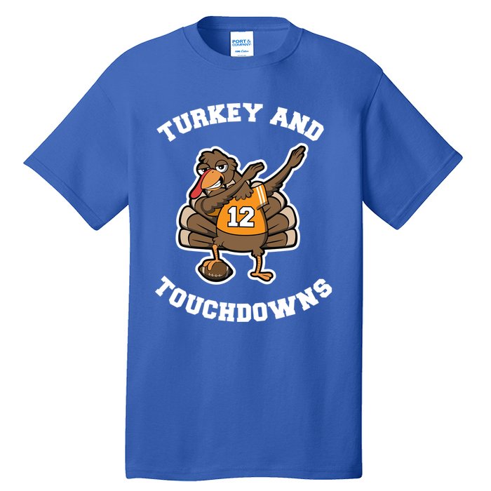 Thanksgiving Gift Dabbing Turkey Touchdown Football Gift Tall T-Shirt