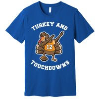 Thanksgiving Gift Dabbing Turkey Touchdown Football Gift Premium T-Shirt