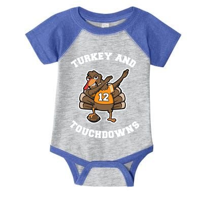 Thanksgiving Gift Dabbing Turkey Touchdown Football Gift Infant Baby Jersey Bodysuit