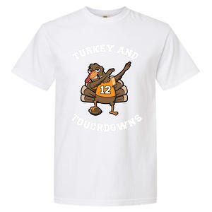 Thanksgiving Gift Dabbing Turkey Touchdown Football Gift Garment-Dyed Heavyweight T-Shirt