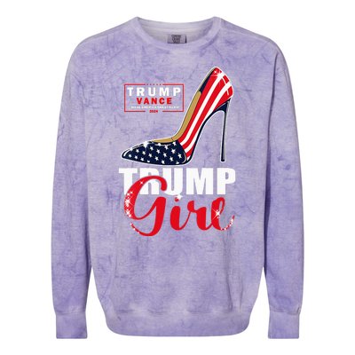 Trump Girl Donald Trump 2024 Jd Vance United States Presidential Election Colorblast Crewneck Sweatshirt