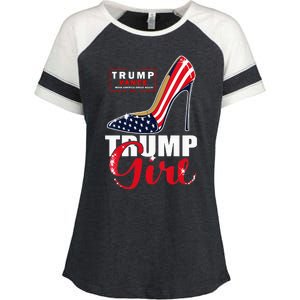 Trump Girl Donald Trump 2024 Jd Vance United States Presidential Election Enza Ladies Jersey Colorblock Tee