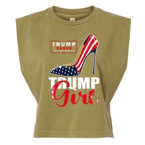 Trump Girl Donald Trump 2024 Jd Vance United States Presidential Election Garment-Dyed Women's Muscle Tee